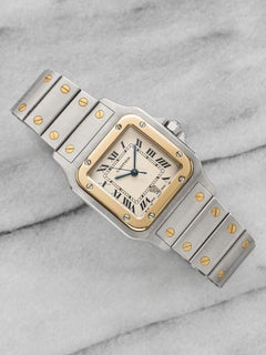 Vintage Cartier Santos Galbée 187901 Two-Tone Quartz Cream Roman Dial
