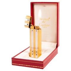 Vintage CARTIER Santos Lighter Gold Plated in Box 1980s