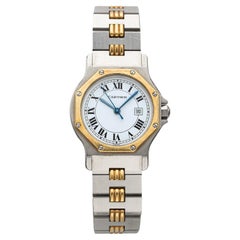 Vintage Cartier Santos Octagon 2965 Two-Tone Auto White Roman Dial 29mm