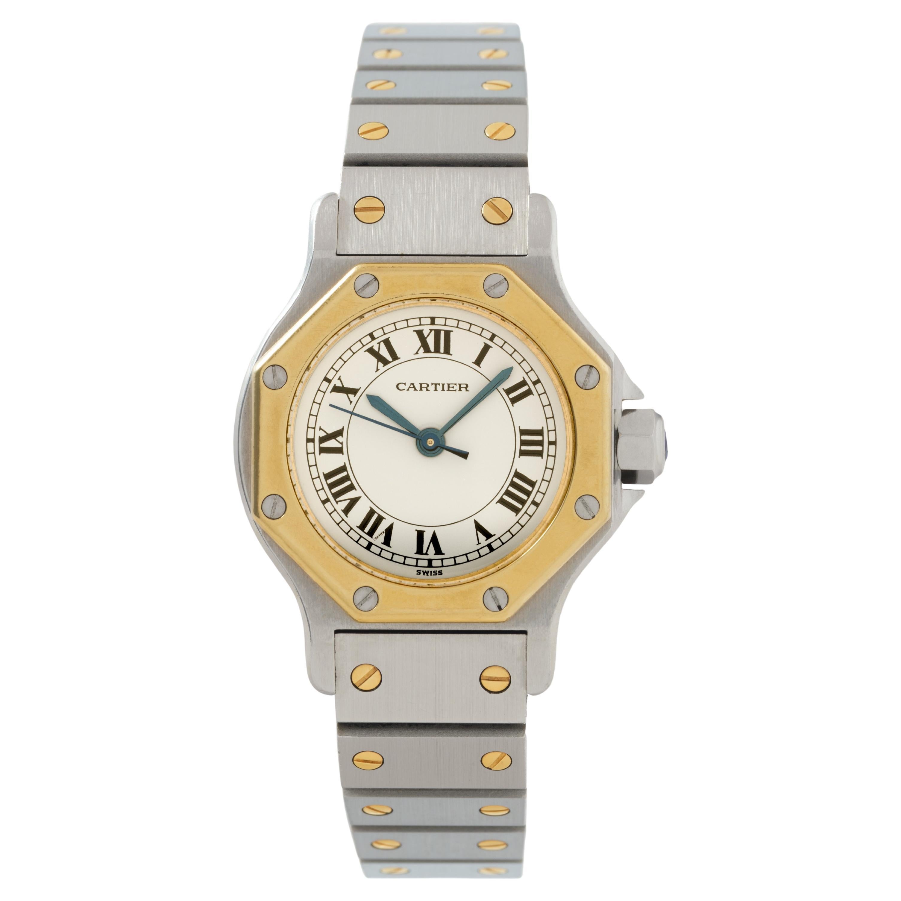 Vintage Cartier Santos Octagon Modello 0907 Acciaio inossidabile Oro giallo 18 carati