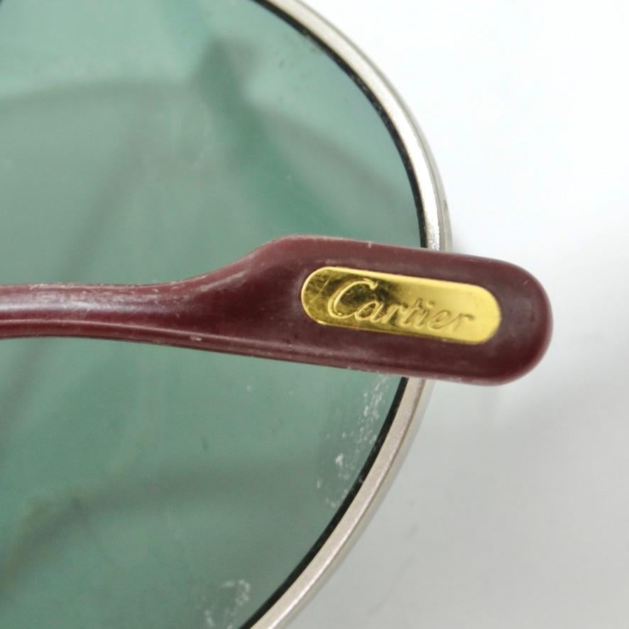 Vintage Cartier Santos Screws Titanium Romance Sunglasses circa 1980s For Sale 5