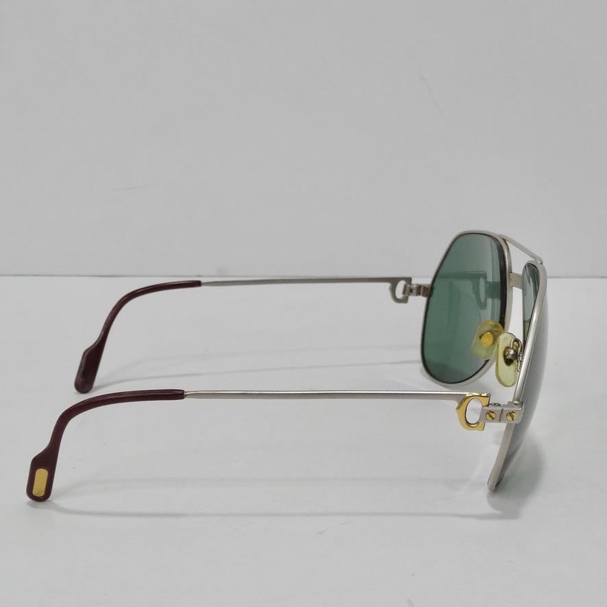 Vintage Cartier Santos Screws Titanium Romance Sunglasses circa 1980s For Sale 8