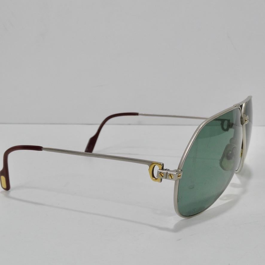 Vintage Cartier Santos Screws Titanium Romance Sunglasses circa 1980s For Sale 9