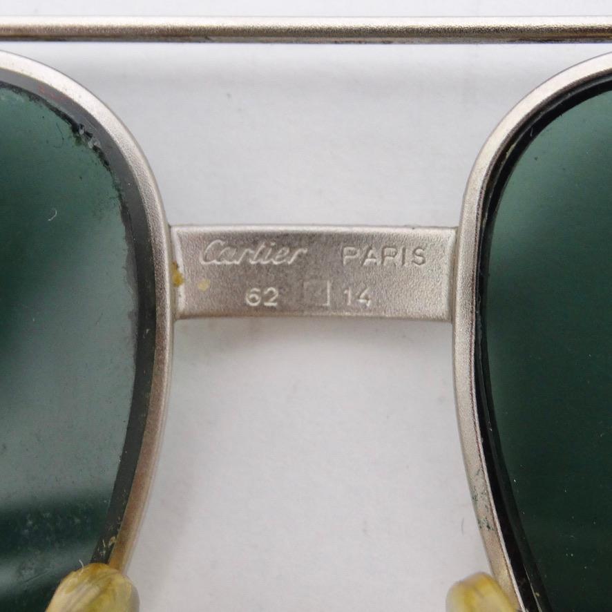 Women's or Men's Vintage Cartier Santos Screws Titanium Romance Sunglasses circa 1980s For Sale
