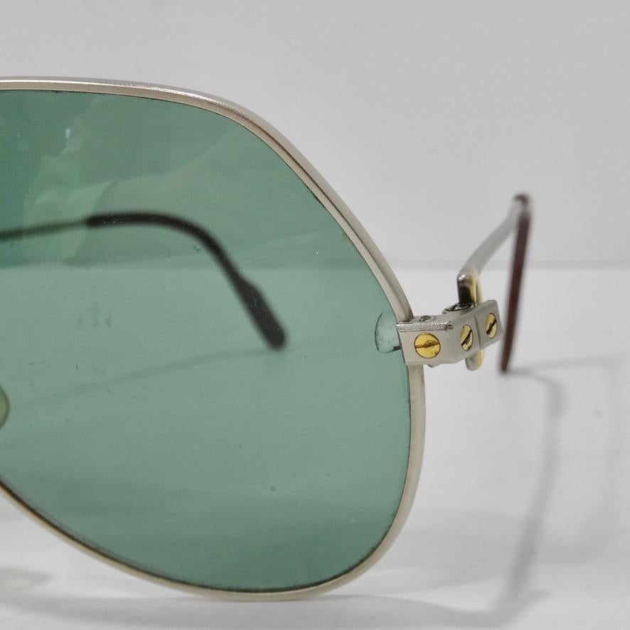 Vintage Cartier Santos Screws Titanium Romance Sunglasses circa 1980s For Sale 1