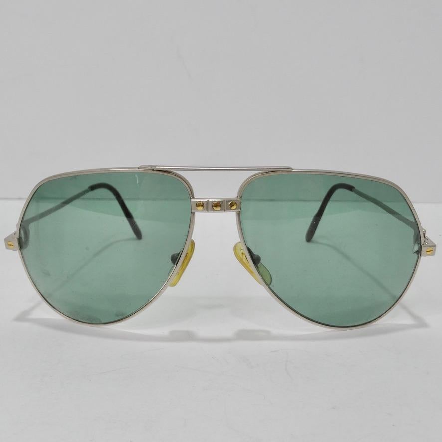 Vintage Cartier Santos Screws Titanium Romance Sunglasses circa 1980s For Sale 2