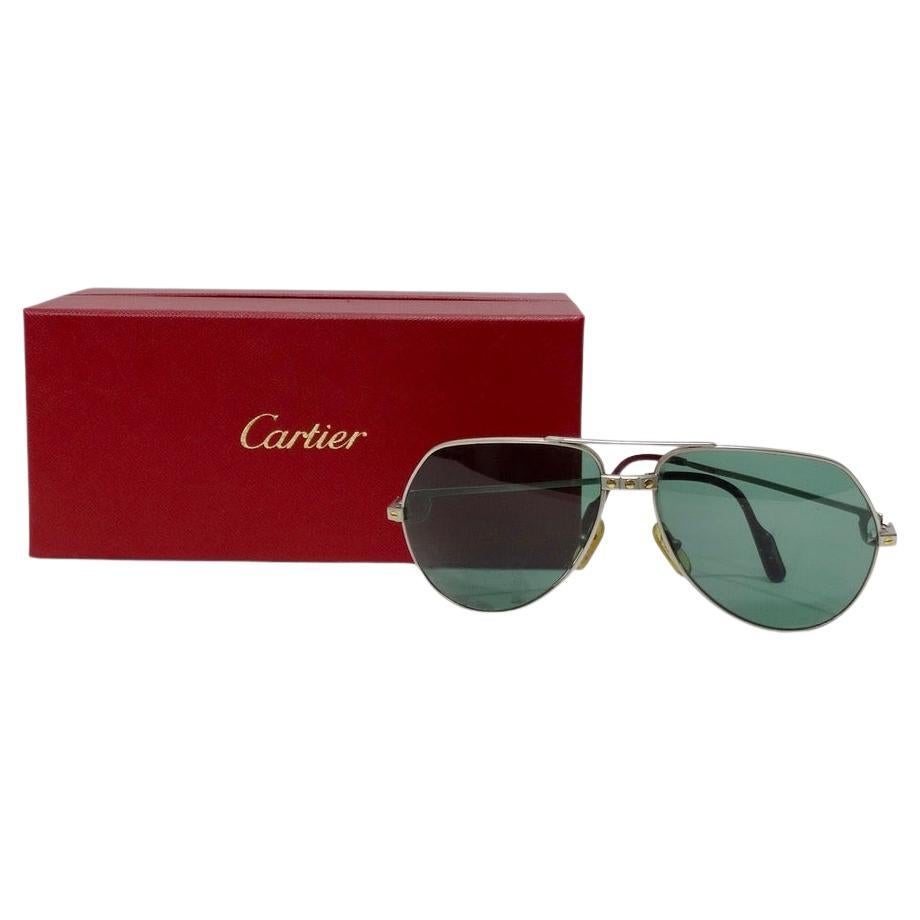 Vintage Cartier Santos Screws Titanium Romance Sunglasses circa 1980s For Sale