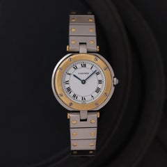 Vintage Cartier Santos Vendome Ronde Modell 8191 18k Gelbgold und Edelstahl Wa