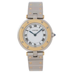 Vintage Cartier Santos Vendome Ronde Model No 8191 18k Yellow Gold and Stainless Wa