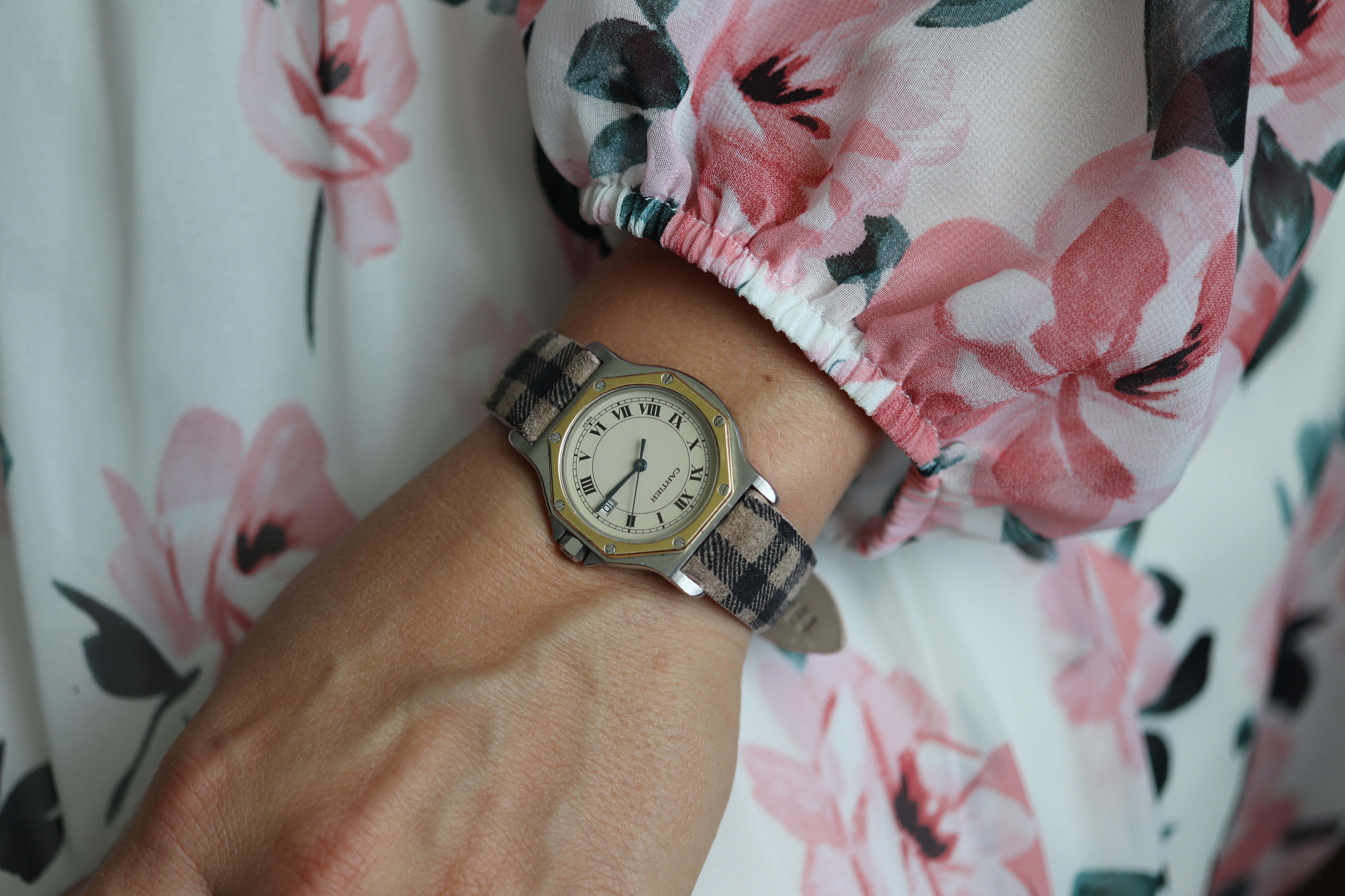Montre Vintage Cartier Santos. Santos de Cartier Octo 187902 Sterling et 18k Bon état à Port Charlotte, FL