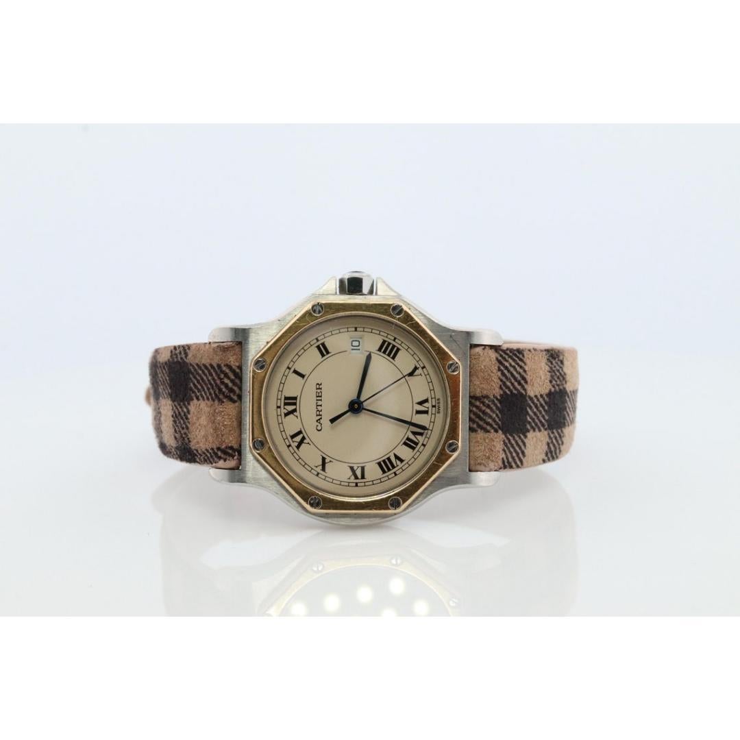  Montre Vintage Cartier Santos. Santos De Cartier Octo 187902 Sterling et 18k Pour femmes 