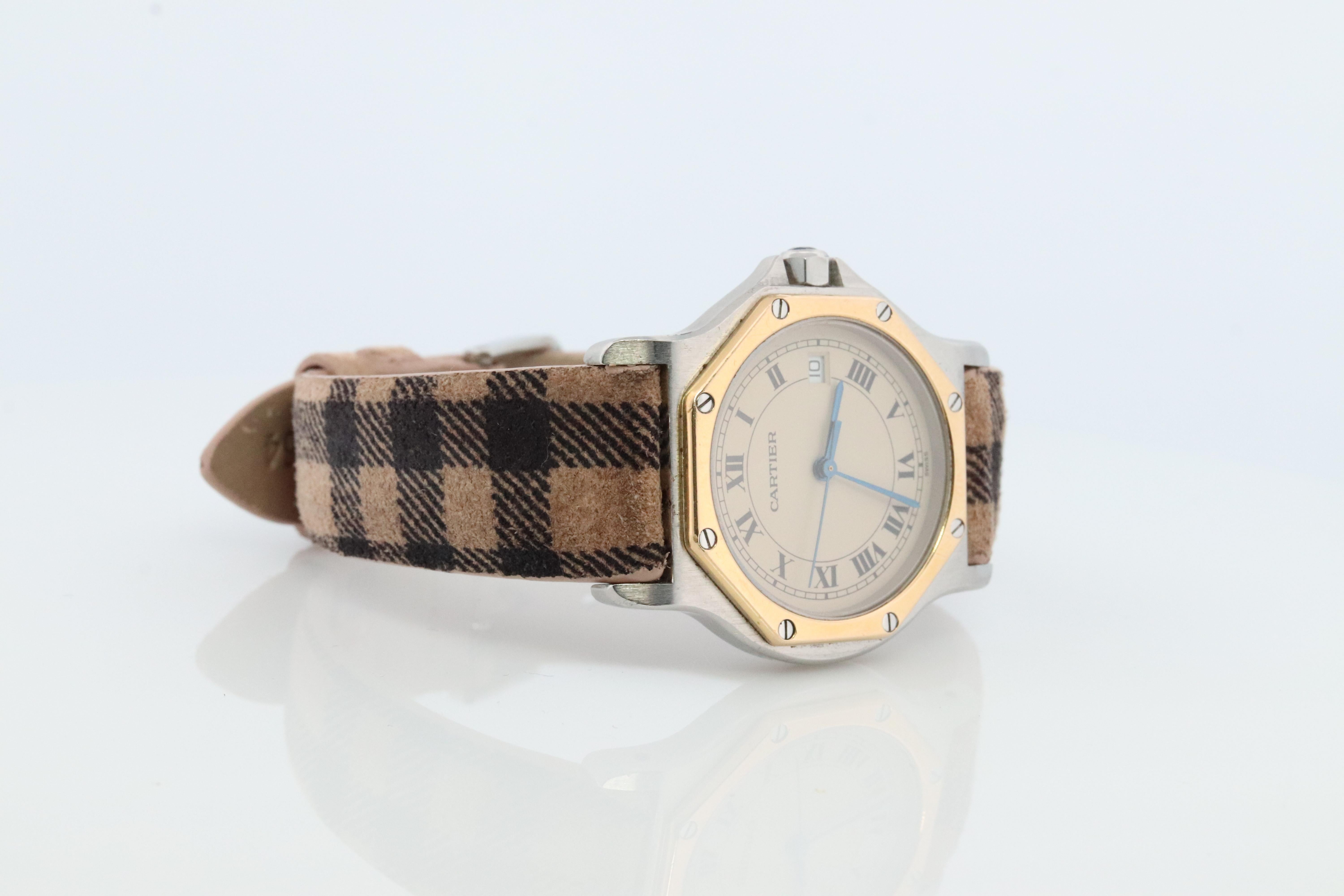  Montre Vintage Cartier Santos. Santos de Cartier Octo 187902 Sterling et 18k Pour femmes 