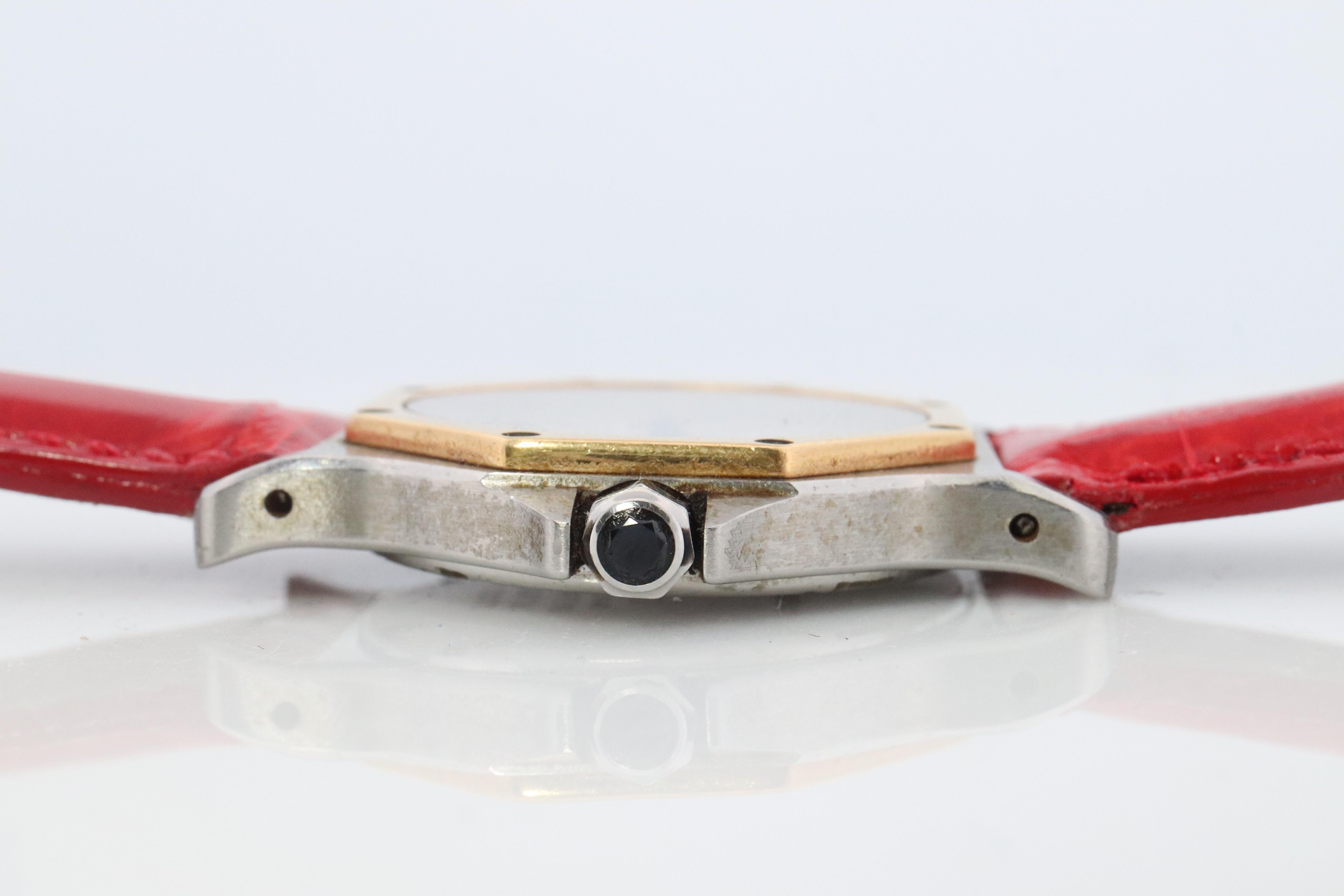 Cartier Santos-Uhr im Vintage-Stil. Santos de Cartier Octo 187902 aus Sterling und 18k 4
