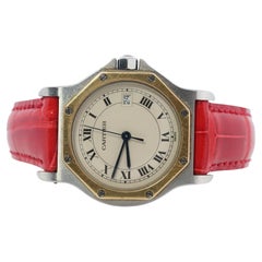 Cartier Santos-Uhr im Vintage-Stil. Santos de Cartier Octo 187902 aus Sterling und 18k