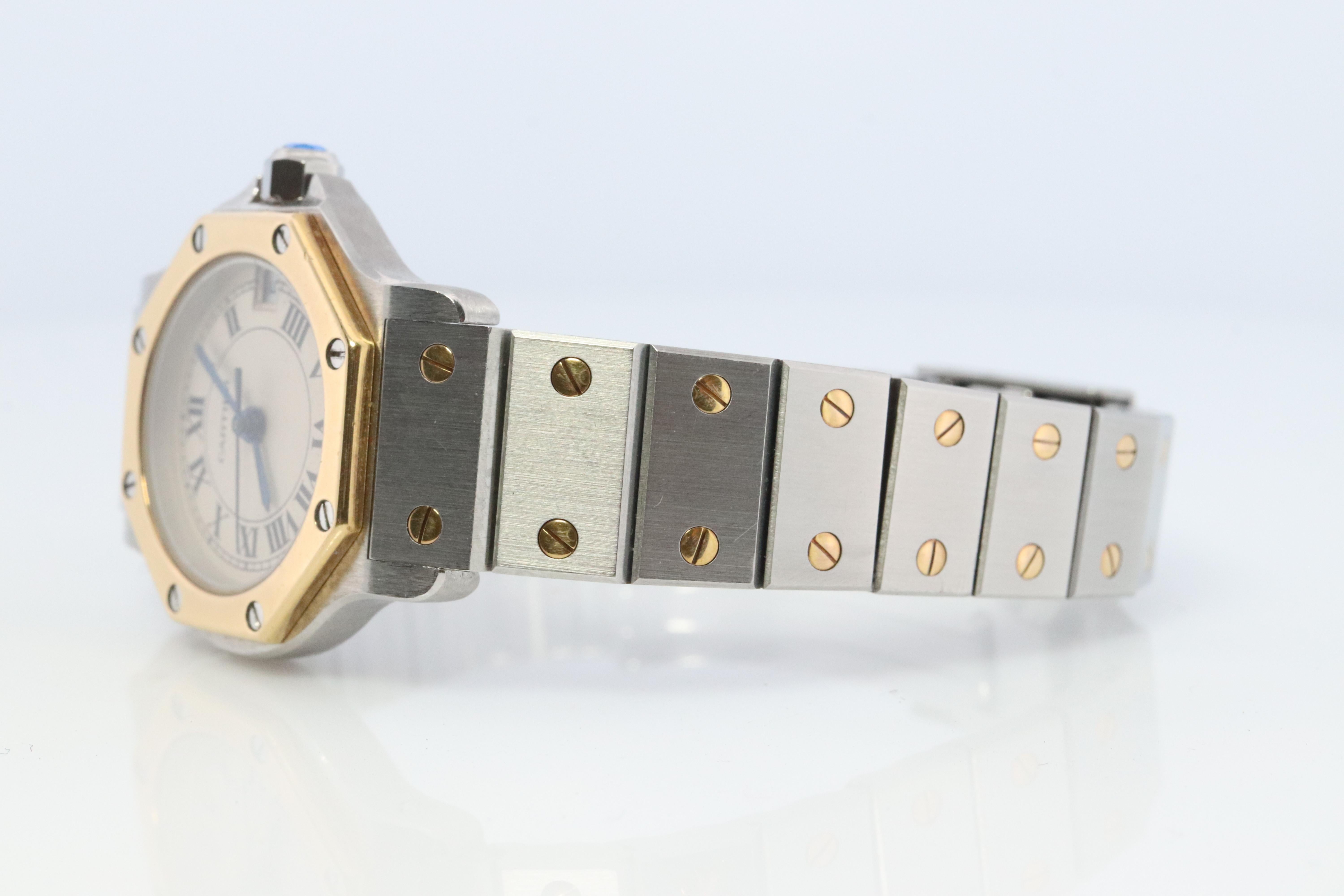 Women's Vintage Cartier Santos Watch. Santos de Cartier Octo 187903 Sterling and 18k