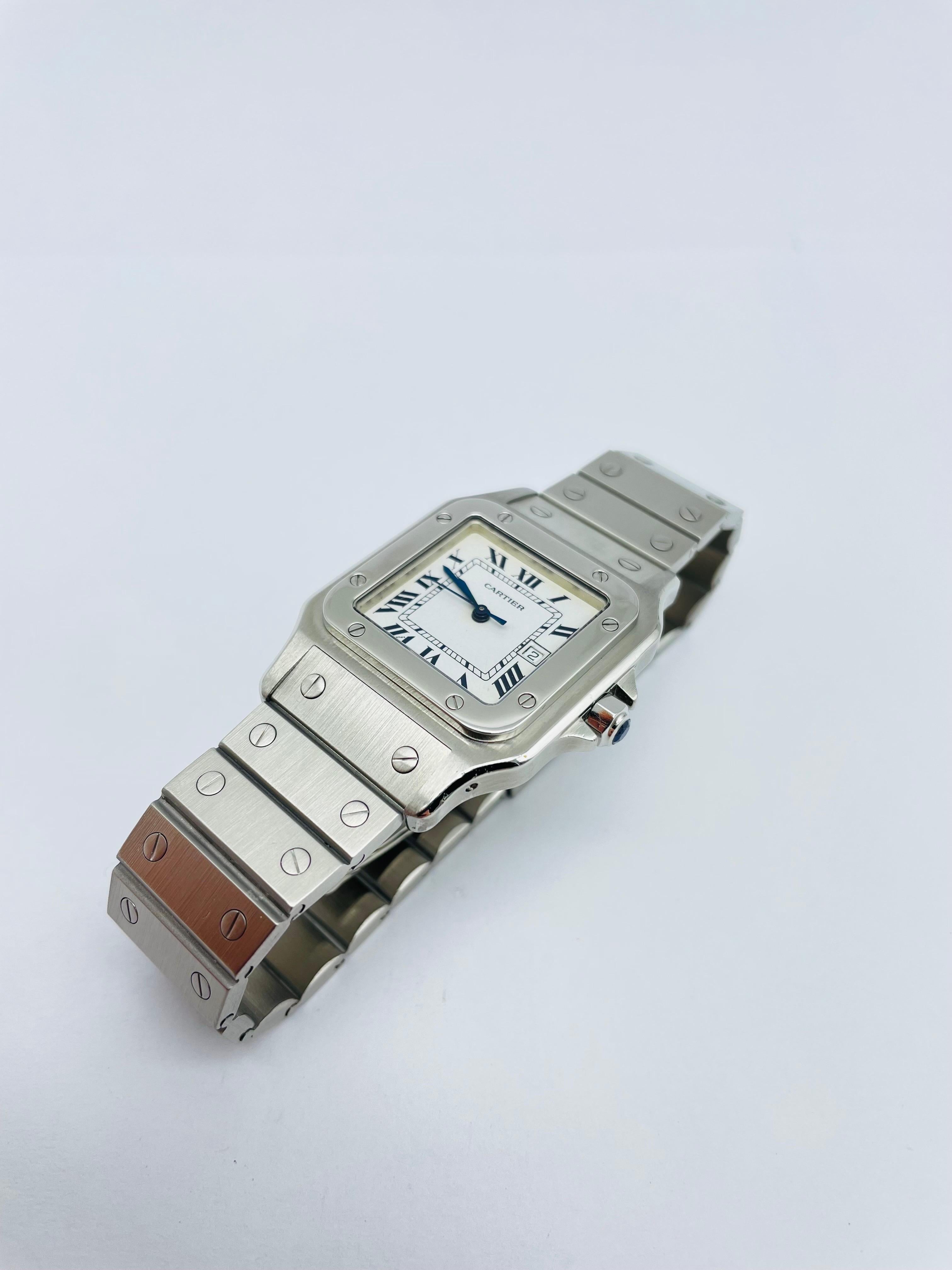 Cartier Santos-Uhr, Stahl, Vintage, Ref. 2960 im Angebot 3