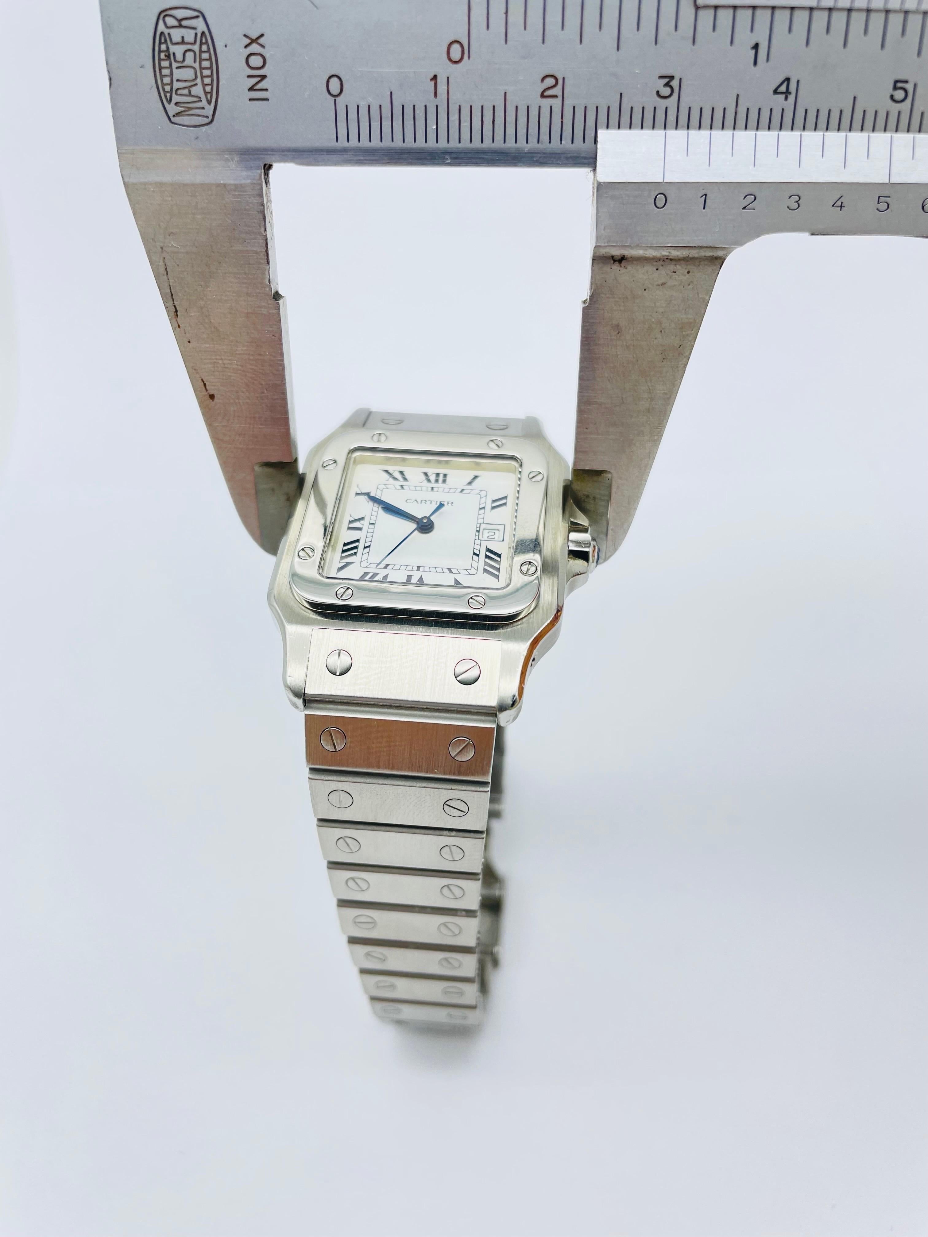 Cartier Santos-Uhr, Stahl, Vintage, Ref. 2960 im Angebot 9