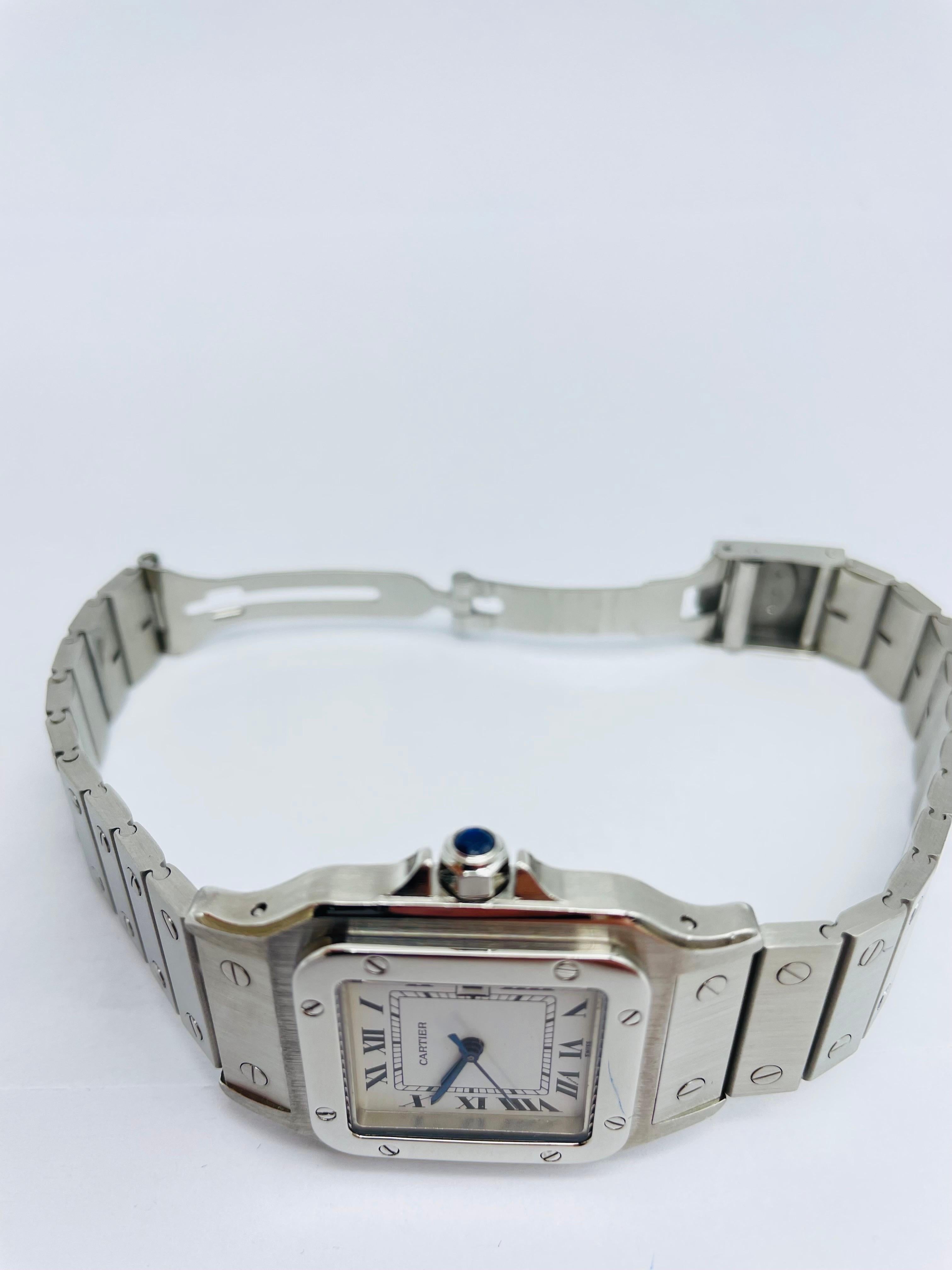 Cartier Santos-Uhr, Stahl, Vintage, Ref. 2960 im Angebot 1