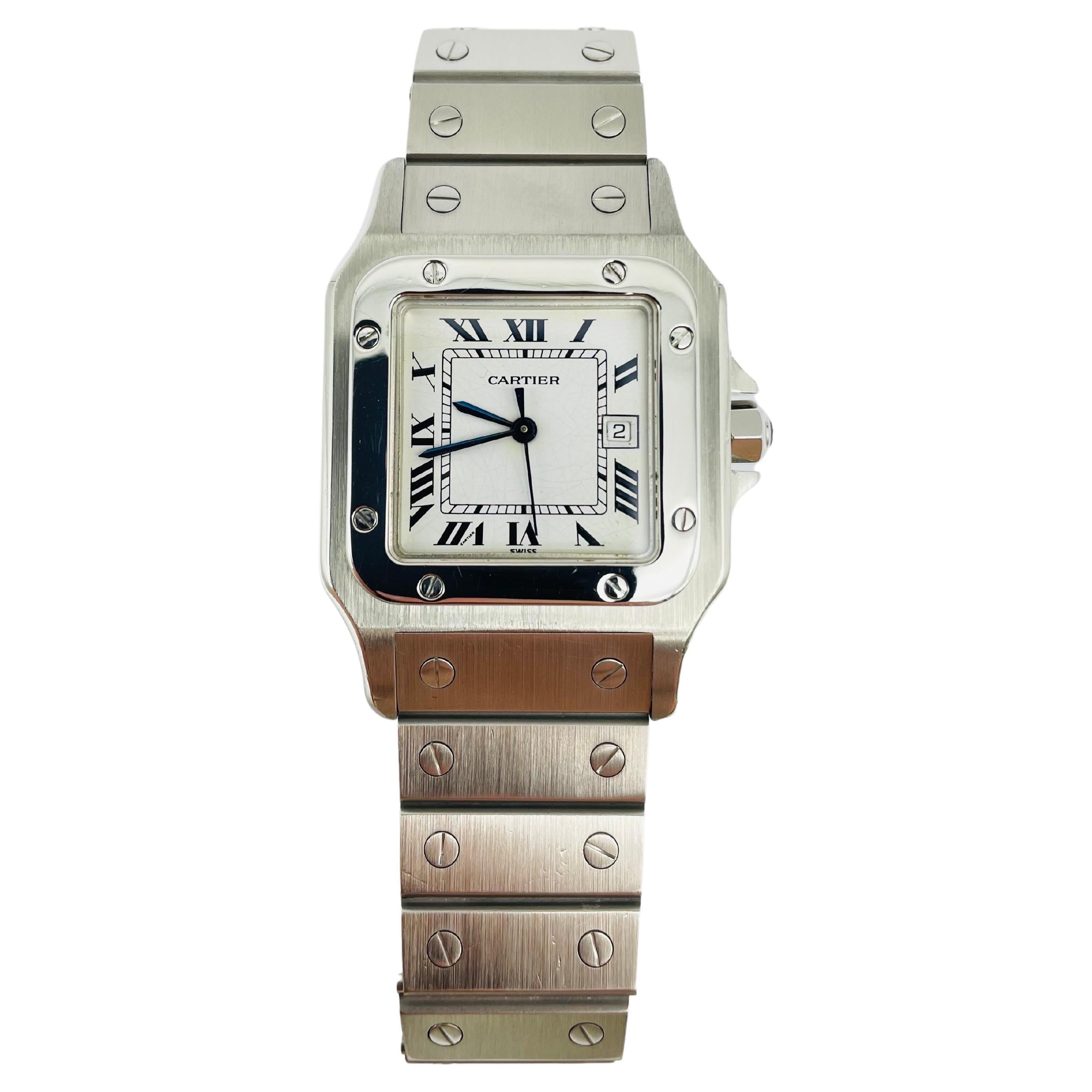 Cartier Santos Montre vintage en acier, réf. 2960 en vente