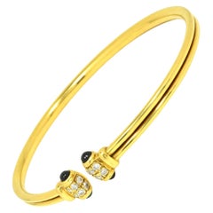Vintage Cartier Saphir und Diamant Manschette in 18 Karat Gelbgold