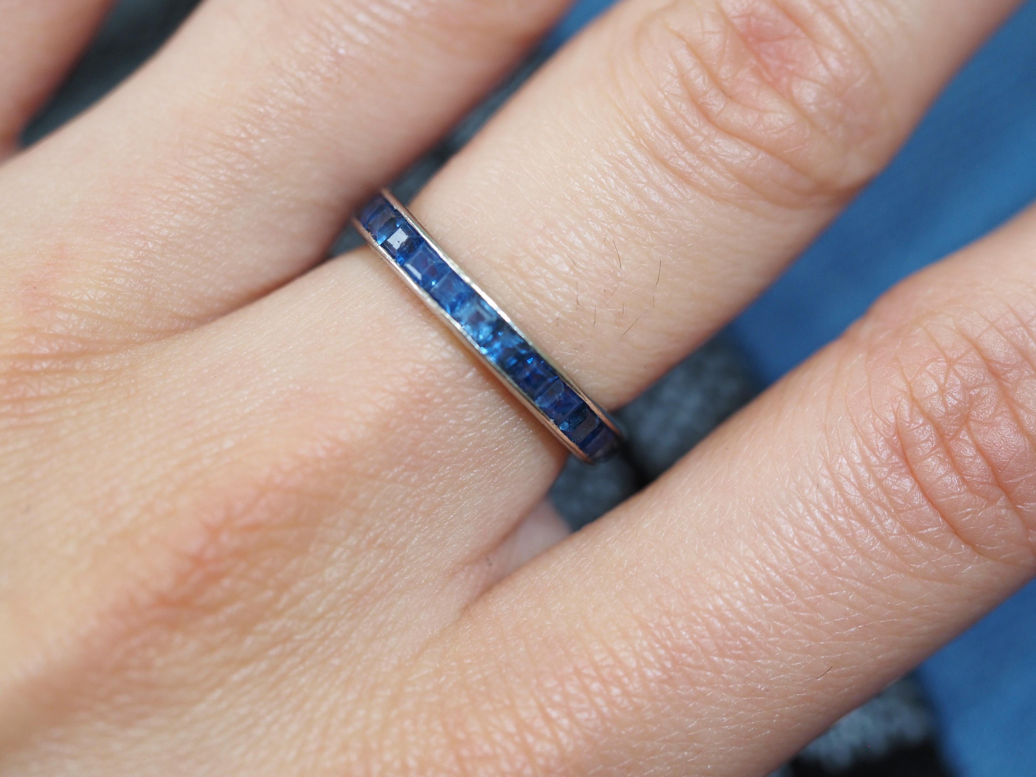 Art Deco Vintage Cartier Sapphire Eternity Band, circa 1950s