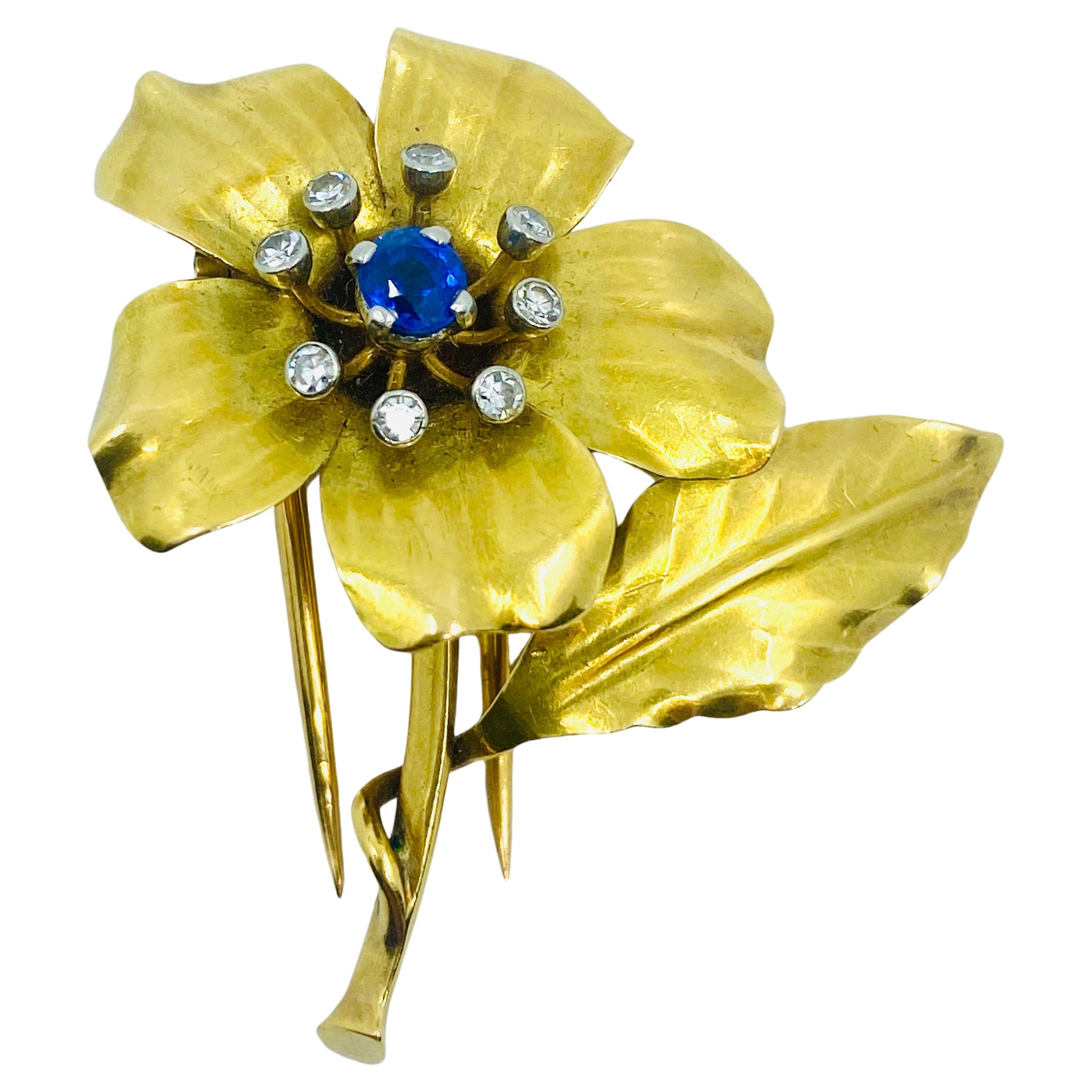 Vintage Cartier Sapphire Gold Brooch