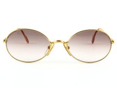 Vintage Cartier Saturne 51 Dorado Gradiente Lente Marrón Francia 1990 Sunglasse