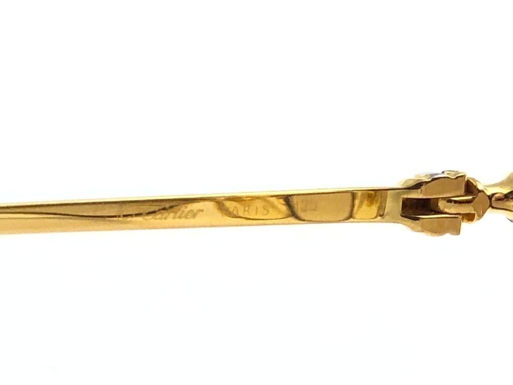 Vintage Cartier Saturne 51 Gold plattiert Gradient Brown Linse Frankreich 1990 Sonnenbrille im Zustand „Hervorragend“ im Angebot in Baleares, Baleares
