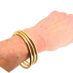 Vintage Cartier Set of Three Bangle Bracelets 14k Gold Estate Jewelry