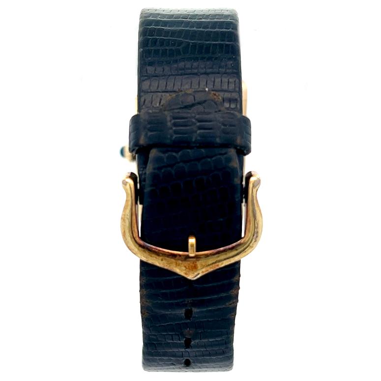 Vintage Cartier Silver Gold Vermeil Lizard Strap Les Must De Cartier Wristwatch 1