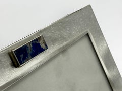 Vintage Cartier Silver Photo Frame with Lapis Lazuli Detail