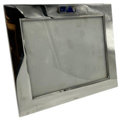 Vintage Cartier Silver Photo Frame with Lapis Lazuli Detail