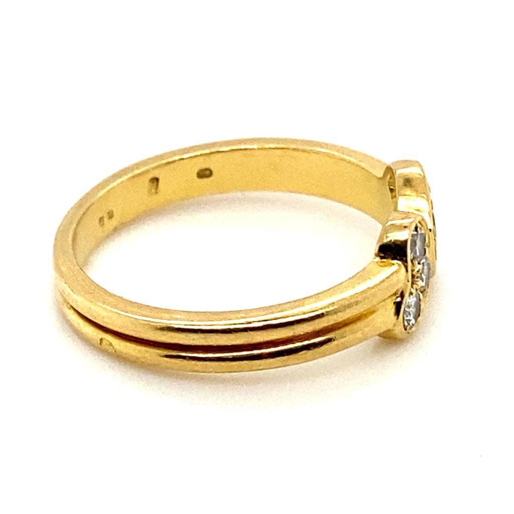 Vintage Cartier: 18 Karat Gelbgold Vintage Love Heart Ring mit sechs Steinen und Diamanten im Zustand „Gut“ in London, GB