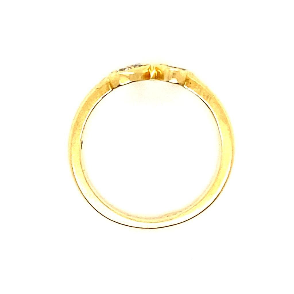 Women's Vintage Cartier Six Stone Diamond Love Heart Ring 18 Karat Yellow Gold For Sale