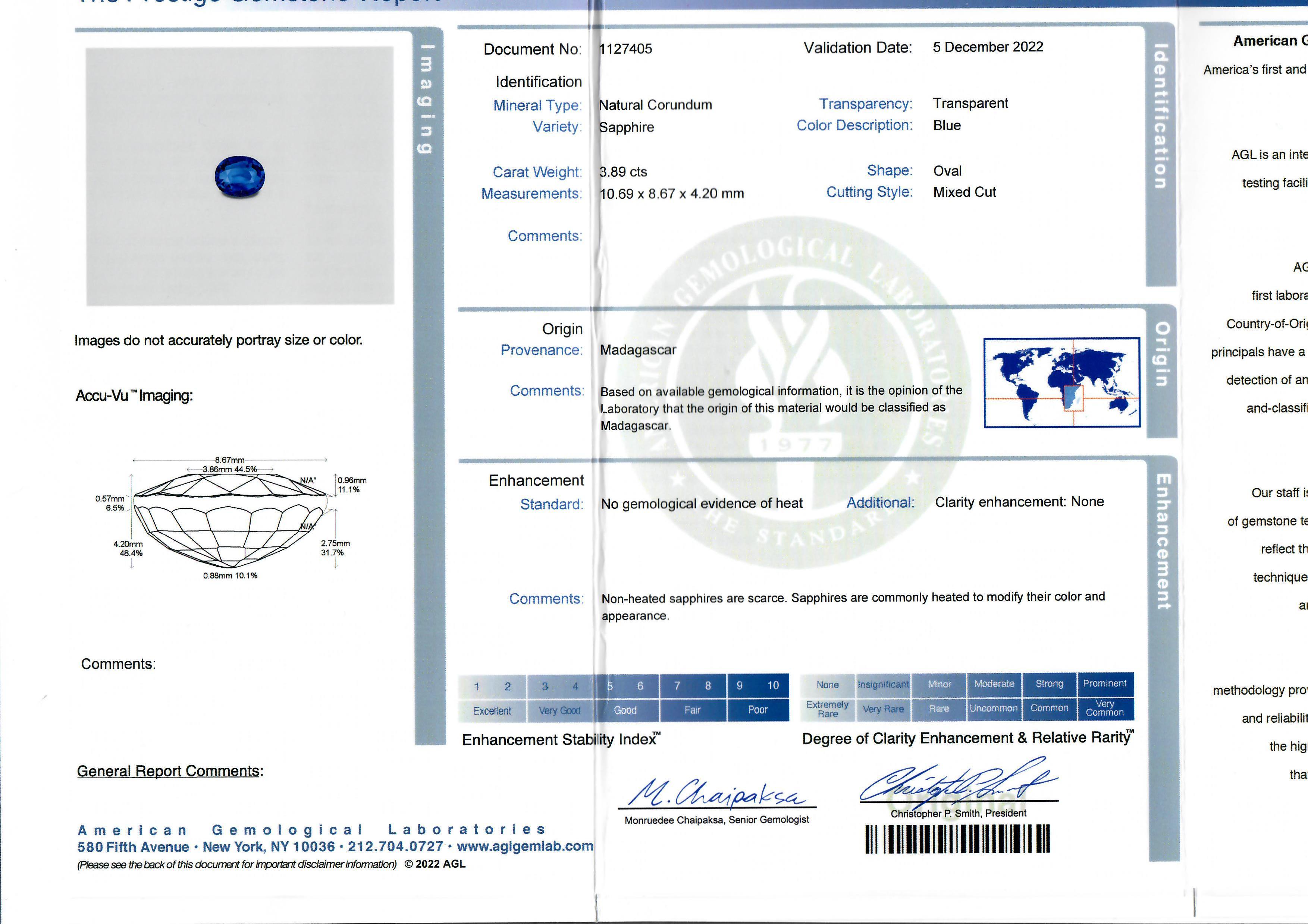 SAPPHIRE IS A RICH PURE ROYAL BLUE IN PERSON! ITS MAGNIFICNET! 100% NATURAL NO HEAT! SIGNED AND NUMBERED FOR CARTIER!

--Stone(s):--
(1) Natural Genuine Sapphire - Oval Cut - Prong Set - Royal Blue Color - No Heat - 3.89ct (exact certified)
** See