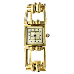 Retro Cartier Square Link Watch in 14k gold - 21mm - Laides Cartier Watch