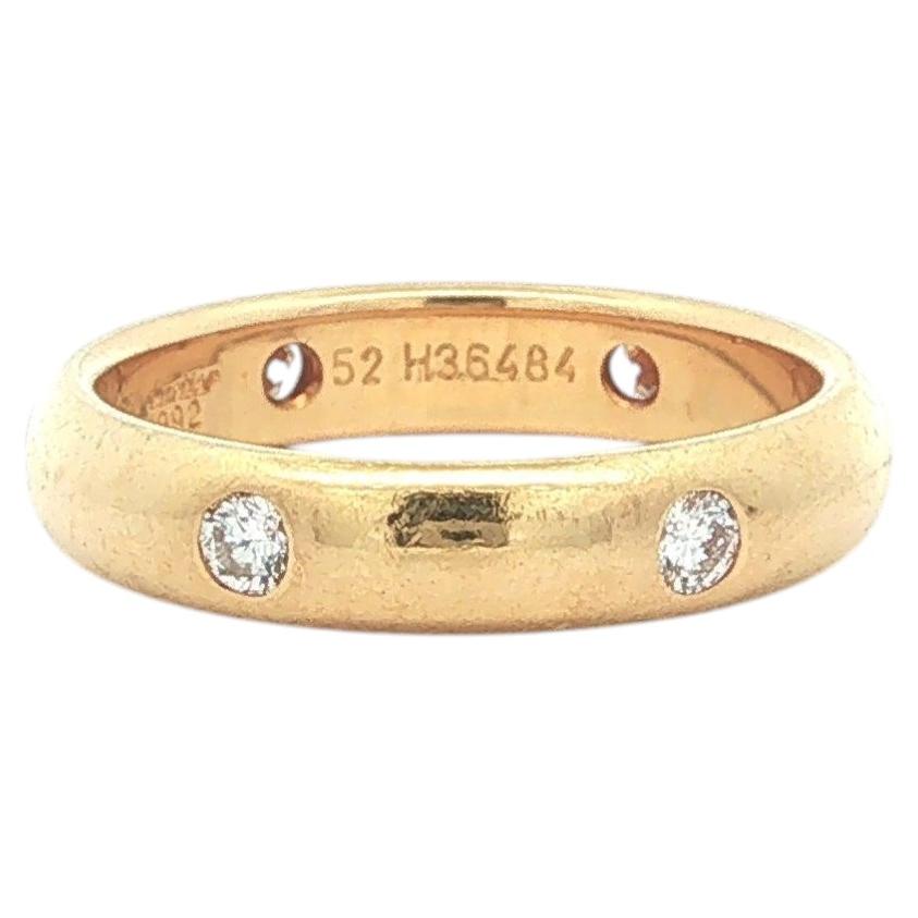 Anello vintage Cartier Stella del 1992 in oro giallo 18 carati con finitura brunita e diamanti, misura 52