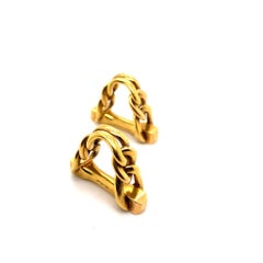 Vintage Cartier Stirrup Cufflinks Twisted 18 Karat Yellow Gold, Circa 1950