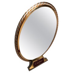 Vintage Cartier Table Mirror Silver Gold and Rose Plated, 1970