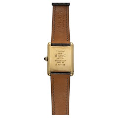 Vintage Cartier Tank 1980s Lemon Dial Manual Wind Electroplated 23x30mm Case.