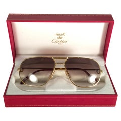 Vintage Cartier Tank 59mm Medium Gradient Vendome Sunglasses 18k Sunglasses