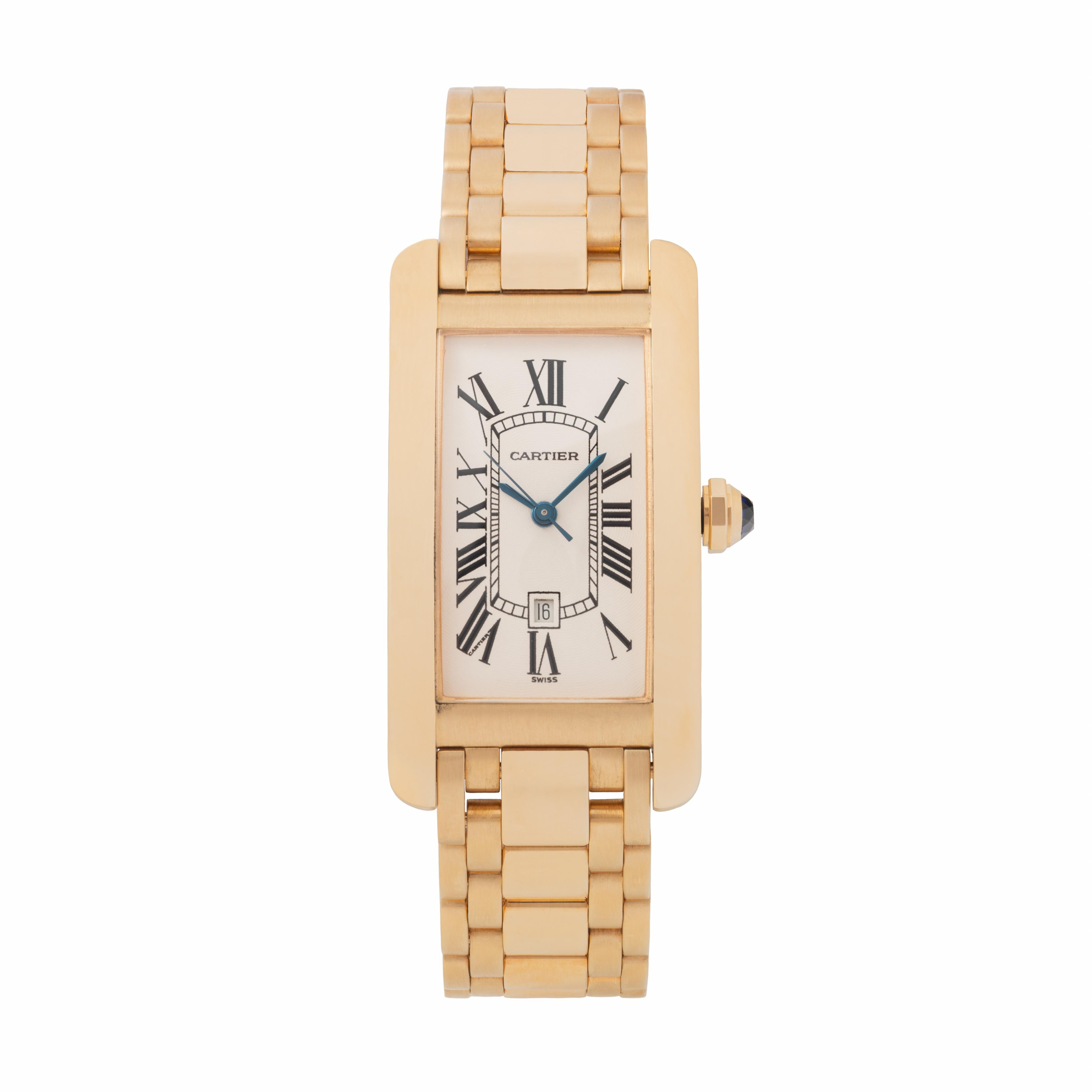Modern Vintage Cartier Tank Américaine 18 Karat Yellow Gold Model W26035K2 Automatic