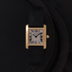 Vintage Cartier Tank Français Model 1820 18 Karat Yellow Gold Quartz Watch