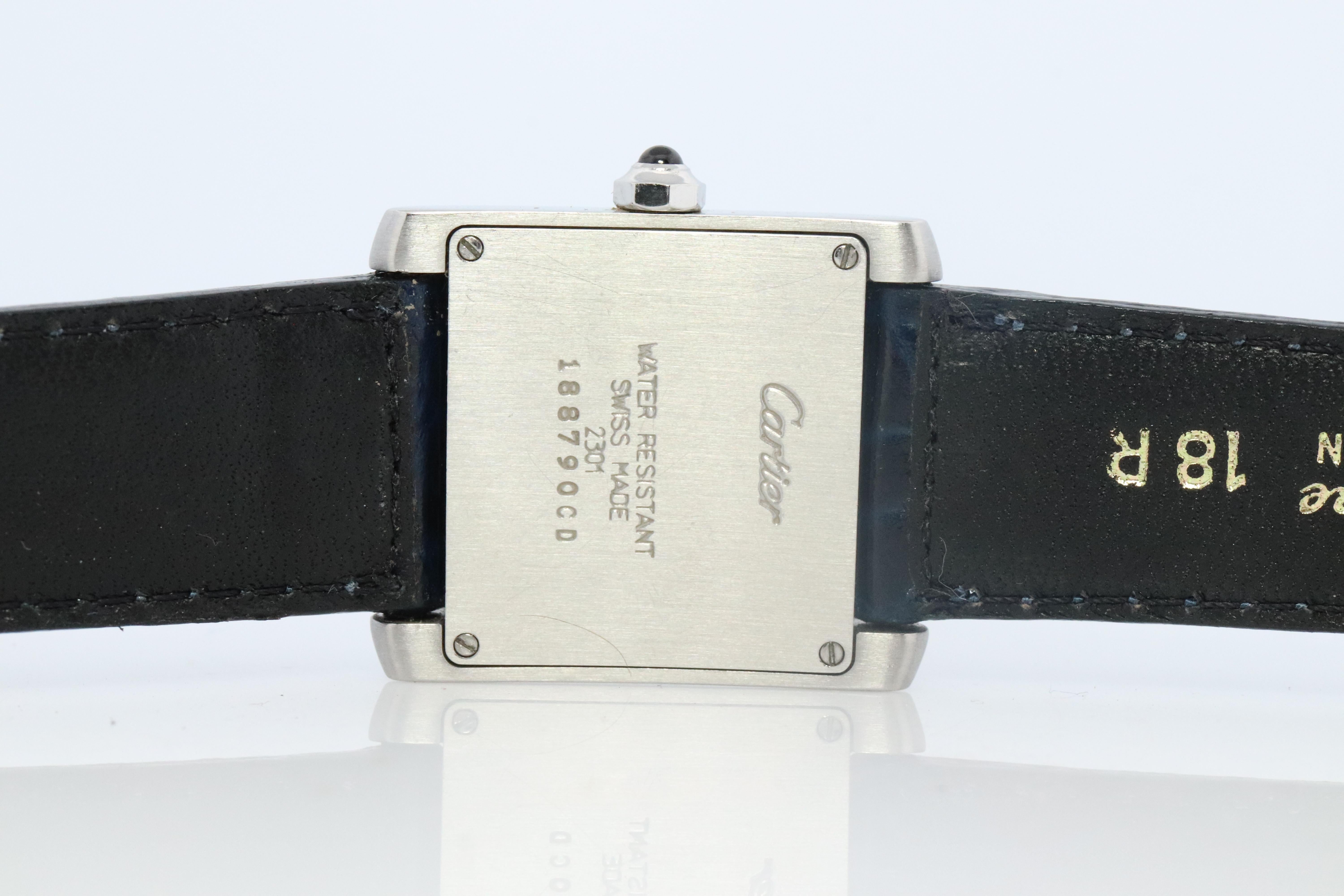 Reloj Cartier Tank Francaise Vintage. Reloj de cuarzo de acero inoxidable Cartier 2301 en venta 2