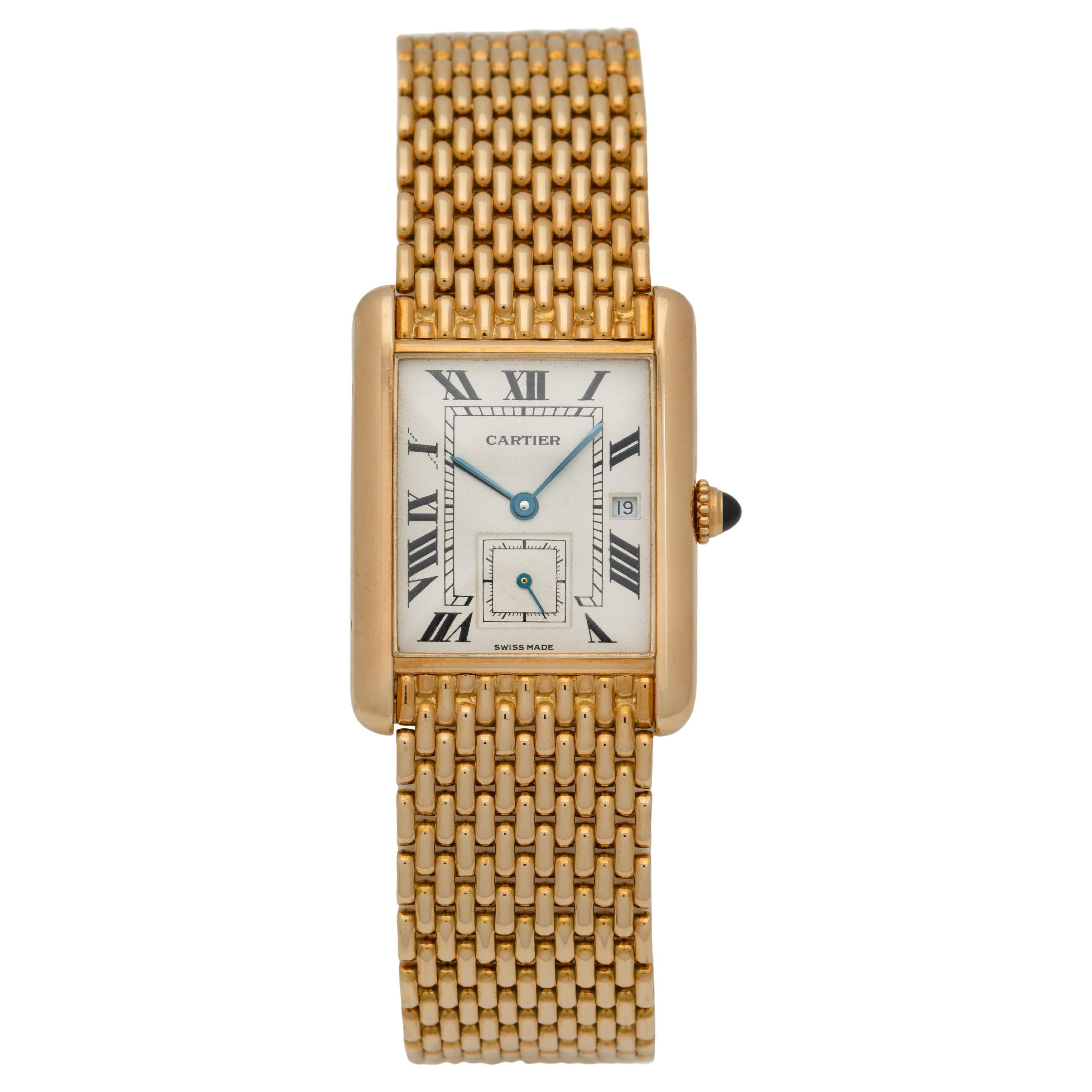 Cartier Tank Louis Cartier Paris Diamond 18 Karat Yellow Gold At 
