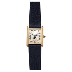 Vintage Cartier Tank Louis 18k Yellow Quartz 80s White Roman Numeral Dial