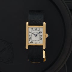 Vintage Cartier Tank Louis Model 7808 18k Yellow Gold on Deployment Buckle