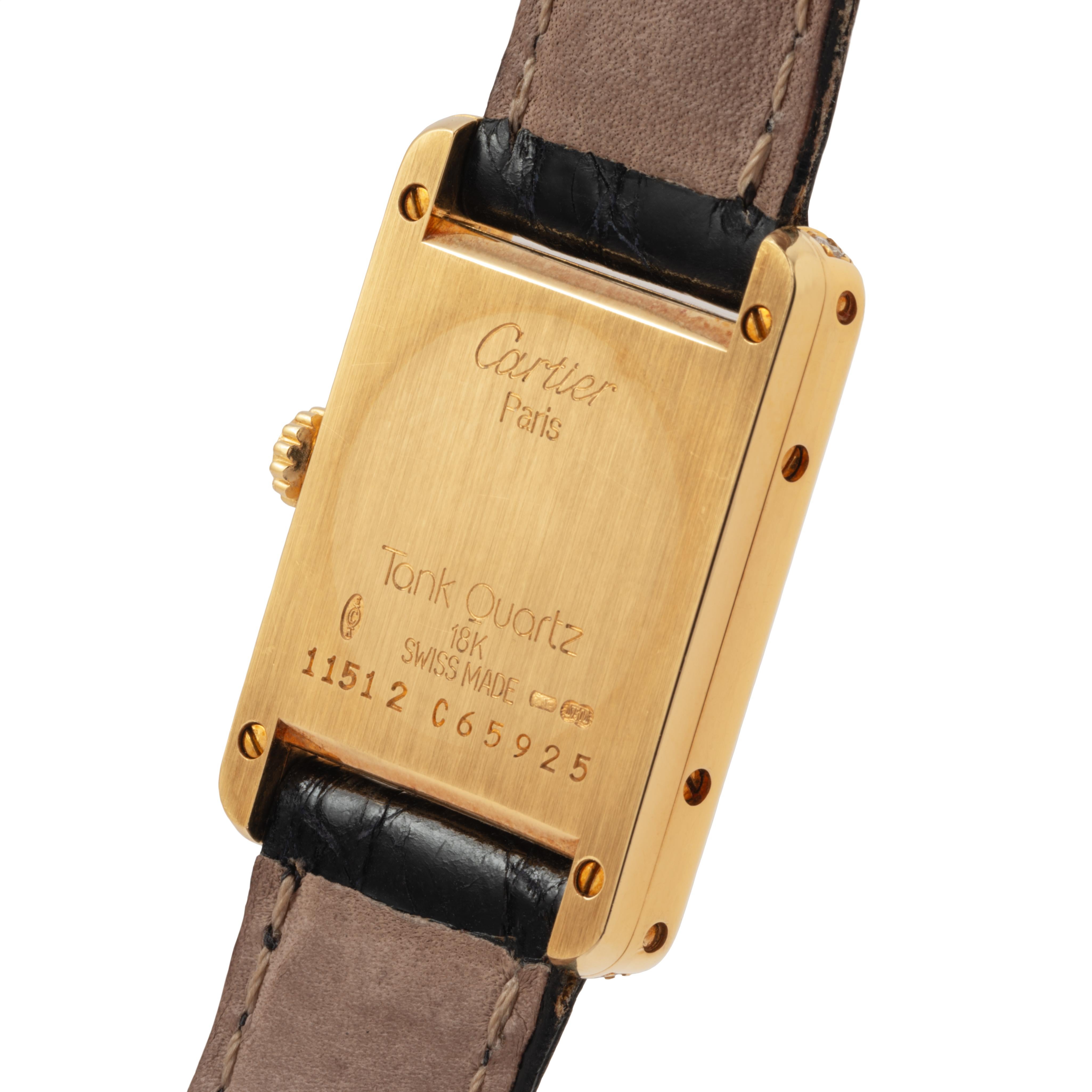 Cartier Tank Louis modèle WA20331 en or jaune 18 carats et diamants Unisexe en vente