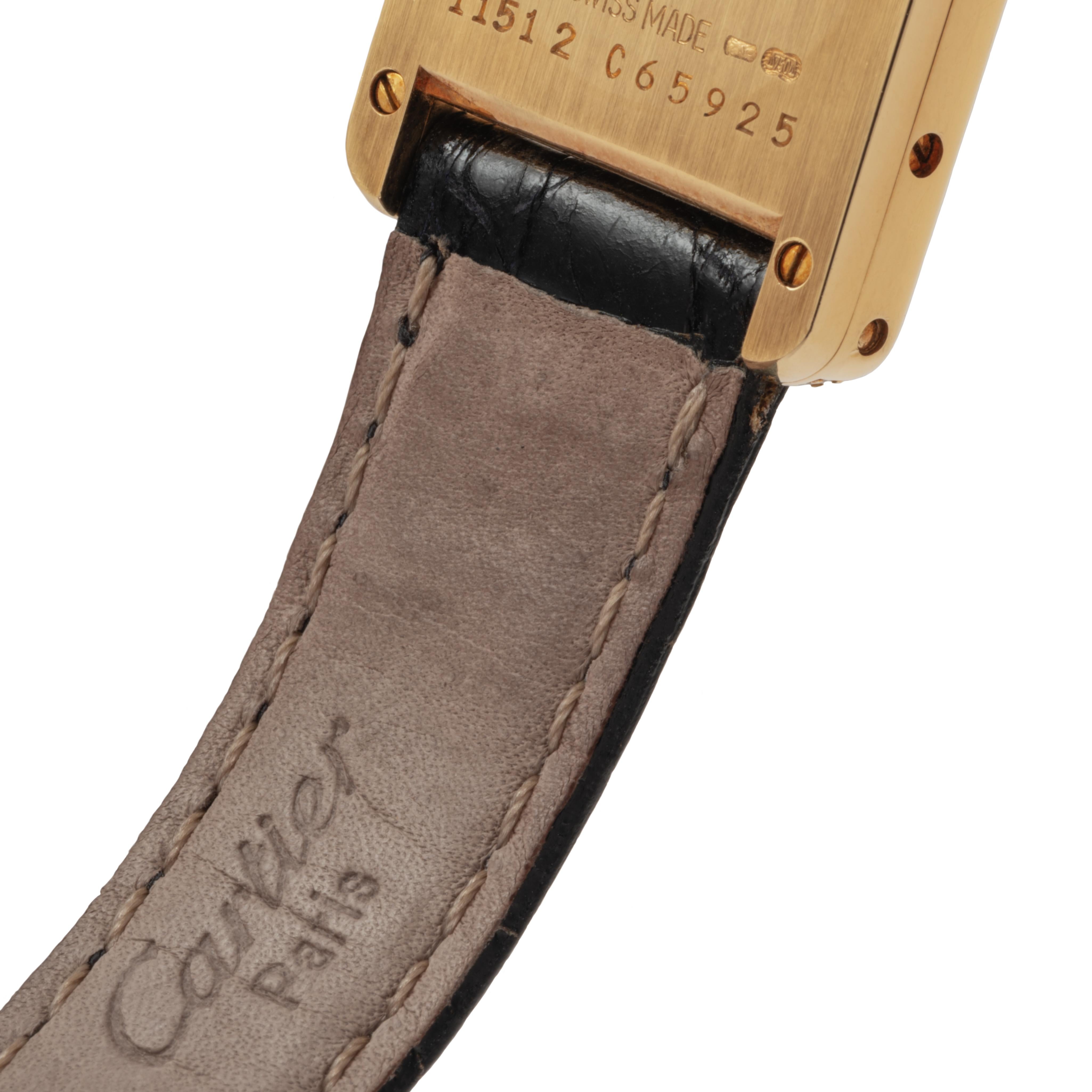 Cartier Tank Louis modèle WA20331 en or jaune 18 carats et diamants en vente 1