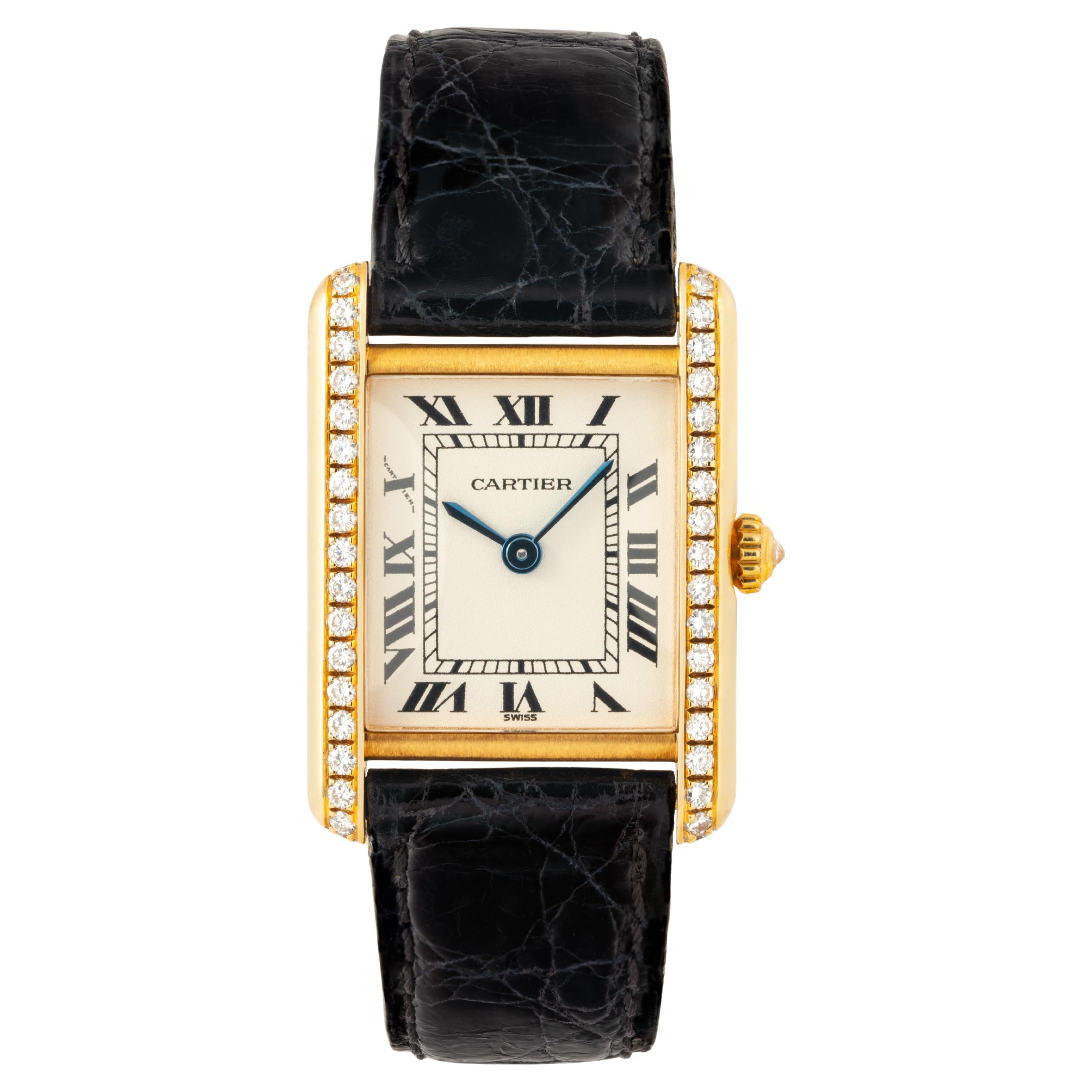 Cartier Tank Louis d'epoca Modello WA20331 Oro giallo 18 carati Diamanti